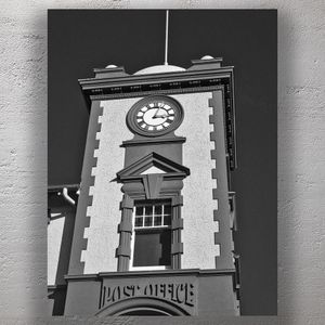 Historic Tauranga Post Office Clock Tower in Black and White Heritage Architecture Photo Download