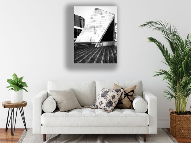Modern Geometric Architecture in Black and White Urban Abstract Structure Photo Download
