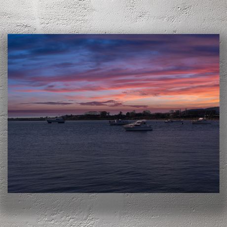 Tauranga Harbour Boats at Sunset with Vibrant Sky Photo Download