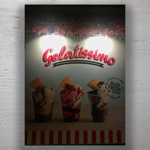 Gelatissimo Ice Cream Dessert Sign Vintage Gelato Shop Photo Download