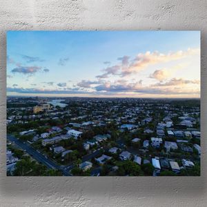 Aerial View of Brisbane Suburbs at Sunrise Scenic Australian Cityscape Photo Download