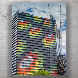 Vibrant Urban Architecture Colorful High-Rise Building Under Construction Photo Download