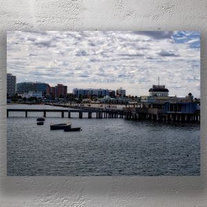 St Kilda Pier Melbourne Scenic Waterfront View with Boats and Iconic Pavilion Photo Download