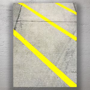 Abstract Urban Art Bold Yellow Lines on Concrete Pavement Photo Download