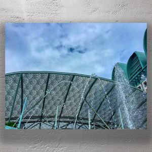 Modern Architectural Canopy and Water Fountain Urban Design Aesthetic Photo Download