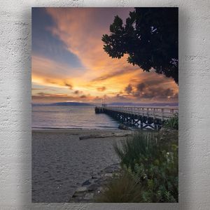 Golden Sunset at Days Bay Pier Tranquil Beachscape in Lower Hutt Photo Download
