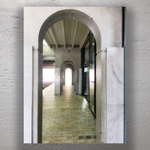 Architectural Symmetry Repeating Archways in a Modern Urban Passage Photo Download