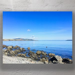 Rocky Coastline at Plimmerton Beach Wellington Scenic New Zealand Seascape Photo Download