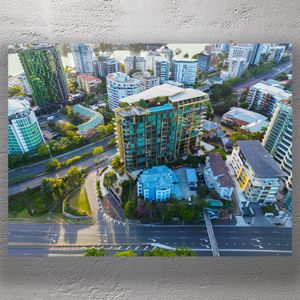 Aerial View of Kangaroo Point, Brisbane Luxury High-Rise Living and Urban Landscape Photo Download