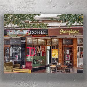 Vintage Café &amp; Retro Shopfront in Palmerston North Street Scene with Local Charm Photo Download