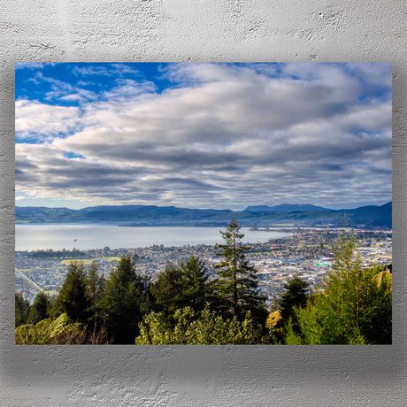 Panoramic View of Rotorua and Lake Rotorua from Skyline Lookout New Zealand Landscape Photo Download