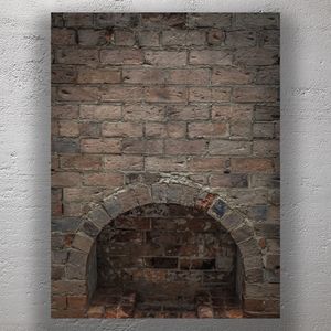Rustic Brick Fireplace with Vintage Charm Textured Brick Wall Aesthetic Photo Download