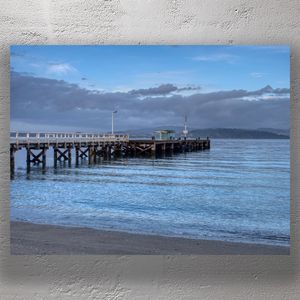 Days Bay Wharf at Dawn Tranquil Ocean View in Wellington New Zealand Photo Download
