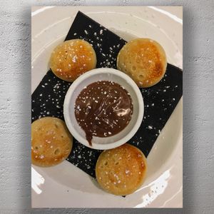 Mini Donut Bites with Chocolate Dipping Sauce Sweet Dessert Treat Photo Download