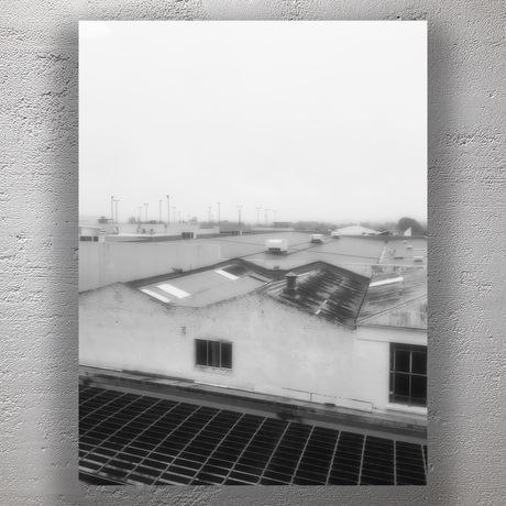 Moody Industrial Rooftops on a Foggy Day Urban Architecture Photo Download