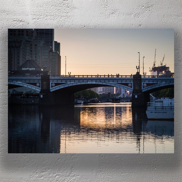 Princes Bridge at Sunset Stunning Melbourne Cityscape Over the Yarra River Photo Download