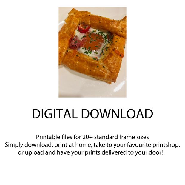 Delicious Egg and Bacon Puff Pastry Square Perfect Savory Breakfast Treat Photo Download