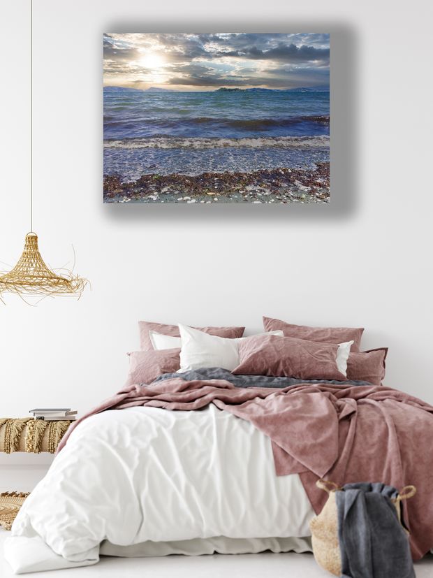 Ocean Waves at Sunset Scenic Coastal Beach View Photo Download