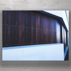 Modern Timber Facade with Geometric White Concrete Architecture Photo Download