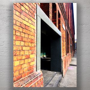 Modern Entrance in Historic Red Brick Building Urban Architecture Photography Photo Download