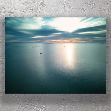 Tranquil Sunrise Over Manly Queensland Waters with Sailing Boats Aerial Seascape Photo Download