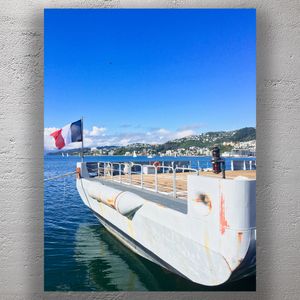 French Flag on Docked Military Barge in Wellington Harbour New Zealand Photo Download