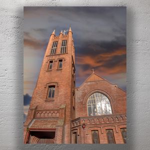All Saints Anglican Church Palmerston North Historic Brick Architecture at Sunset Photo Download
