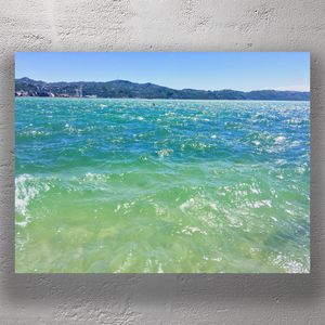 Vibrant Blue Waters of Wellington Harbour New Zealand Scenic Coastal View Photo Download