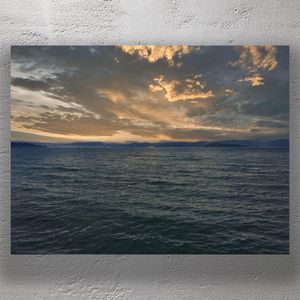 Wellington Harbour Sunrise Over Ocean with Dramatic Clouds and Island View Photo Download