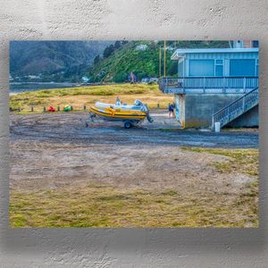 Surf Rescue Boats and Clubhouse in Eastbourne Lower Hutt Coastal Lifesaving Scene Photo Download