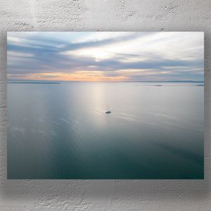 Tranquil Sunset Serene Ocean Landscape Aerial Photo Photo Download
