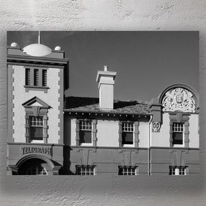Historic Tauranga Post Office Building in Black and White Heritage Architecture Photo Download