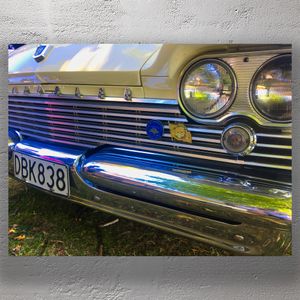 Classic Chrysler Front Grille Close-Up Vintage Car Photography with Chrome Details Photo Download