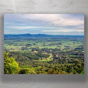 Panoramic View of Kaimai Mamaku Forest Park and Waikato Plains New Zealand Landscape Photo Download