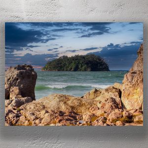 Motuotau Island from Mount Maunganui Beach New Zealand Coastal Landscape Photo Download