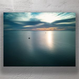 Tranquil Sunset Over Manly Harbour with Sailing Boats Aerial Ocean View Photo Download