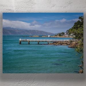 Karaka Bay Wellington Stunning Coastal Landscape with Fishing Pier and Scenic Views Photo Download