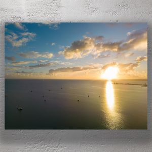 Golden Sunrise Over Raby Bay with Yachts Tranquil Queensland Coastal Scene Photo Download