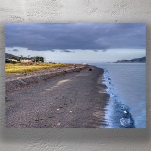 Eastbourne Beach Lower Hutt Scenic Coastal Landscape with Moody Sky Photo Download