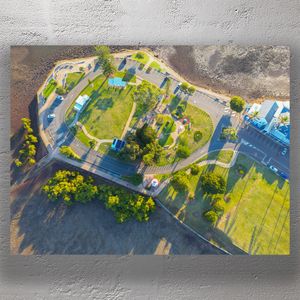 Aerial View of Cleveland Point Recreation Reserve Scenic Parkland by the Water Photo Download