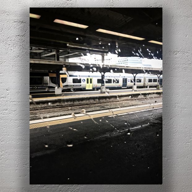 Rainy Day at Wellington Railway Station Moody Train Platform Photo Download