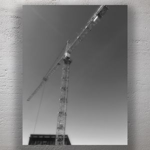 Tower Crane in Black and White Industrial Construction Photography Photo Download