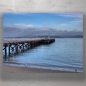 Wooden Pier at Days Bay Wellington Serene Coastal Landscape Photography Photo Download