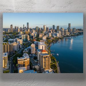 Brisbane City Skyline at Sunrise A Stunning Aerial View of Queenslands Capital Photo Download