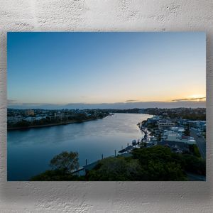Brisbane River at Sunrise Scenic Aerial View from Mowbray Park Photo Download