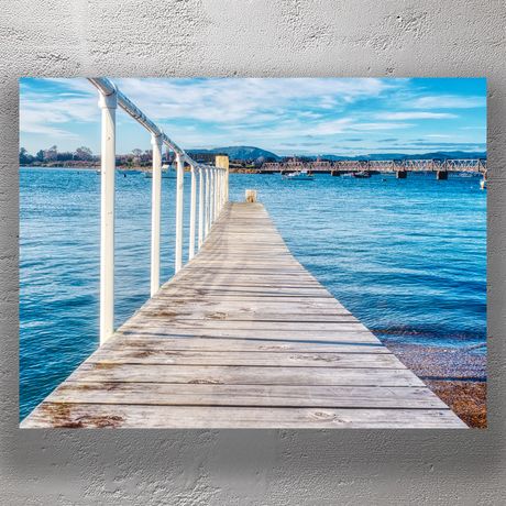 Wooden Pier Leading to Blue Waters at Tauranga Harbour New Zealand Photo Download
