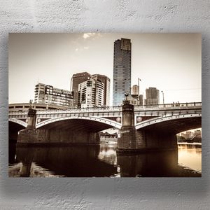 Princes Bridge Melbourne Iconic Architecture and City Skyline at Sunset Photo Download