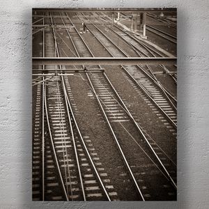 Railway Tracks in Sepia Vintage Railroad Lines and Train Tracks Perspective Photo Download