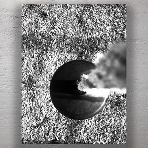 Abstract Black and White Playground Swing Top-Down View Wood Chips Background Photo Download