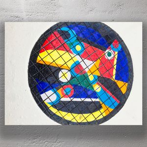 Colorful Geometric Mosaic Art Circle on White Background Photo Download